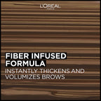 L'Oreal Paris Infallible Volumizing 24H Wear Brow Mascara, Long Lasting Eyebrow Makeup For 2X Fuller Eyebrows, 6.0 Light Brunette, 0.13 Fl Oz