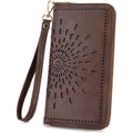 APHISON Wallet Women Large Capacity Clutch Purse For Ladies Card Holder RFID Wristlet Phone Zipper Coin Travel Pocket