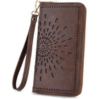 APHISON Wallet Women Large Capacity Clutch Purse For Ladies Card Holder RFID Wristlet Phone Zipper Coin Travel Pocket