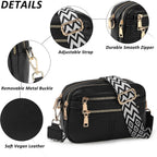 Tantomi Crossbody Bags For Women, 6-Pockets Cross Body Purse, Vegan Leather Handbags Shoulder Bag For Travel, Gifts For Women