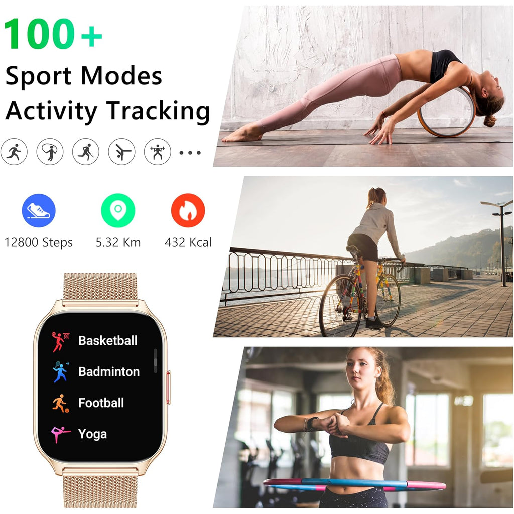 Smart Watch 45Mm For Women Men(Dial/Answer Calls), 2.0" Fitness Tracker Watch With Heart Rate/Blood Pressure/Blood Oxygen Monitor For Android Ios