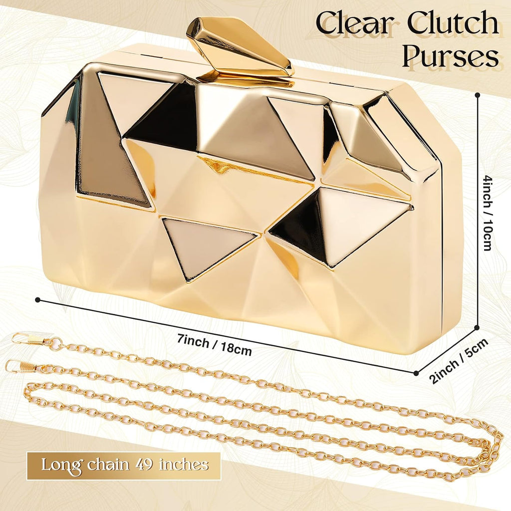5 Pcs Clutch Purse For Women Evening Prom Purses Metallic Handbag Accessories For Wedding Banquet Retro Jewelry Gift Set
