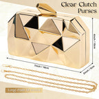 5 Pcs Clutch Purse For Women Evening Prom Purses Metallic Handbag Accessories For Wedding Banquet Retro Jewelry Gift Set