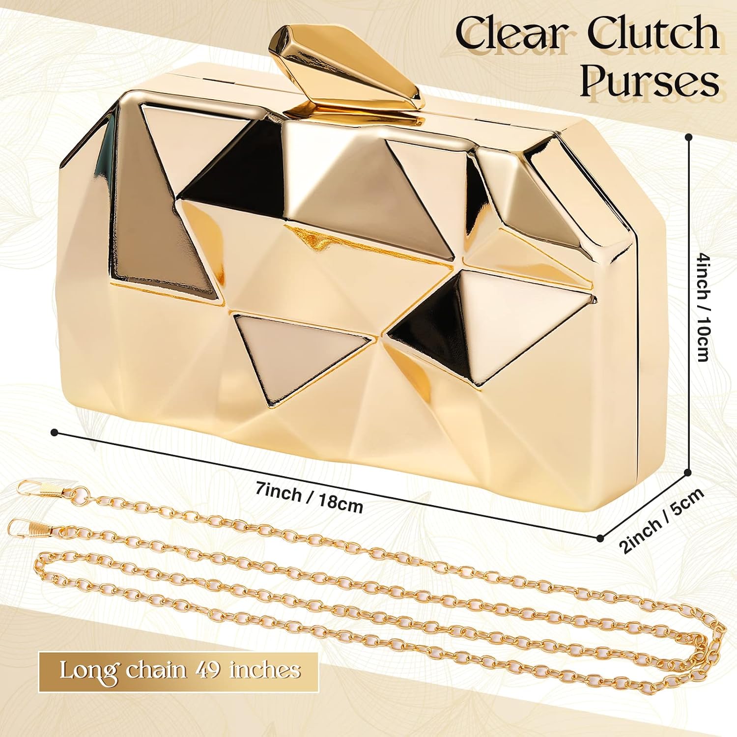 5 Pcs Clutch Purse For Women Evening Prom Purses Metallic Handbag Accessories For Wedding Banquet Retro Jewelry Gift Set