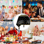 Childom 3 Pack Graduation Tablecloth,Graduation Decorations Class of 2026 Graduation Party Decorations,54"x108" Black and Gold Plastic Table Cloth Disposable Rectangle for Home,School,Party Supplies