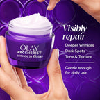 Olay Retinol Night Cream For Women, Max, Anti-Aging Face Mousturizer, Fragrance-Free, Non Greasy - Anti-Wrinkle, Smooth Fine Lines, Hydrating Skin Care - Triple Collagen Cream, Niacinamide, 1.7Oz