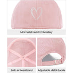 American Trends Womens Baseball Caps Cute Heart Dad Hat, Adjustable Cotton Unisex Cap for Workout, Golf & Everyday Wear