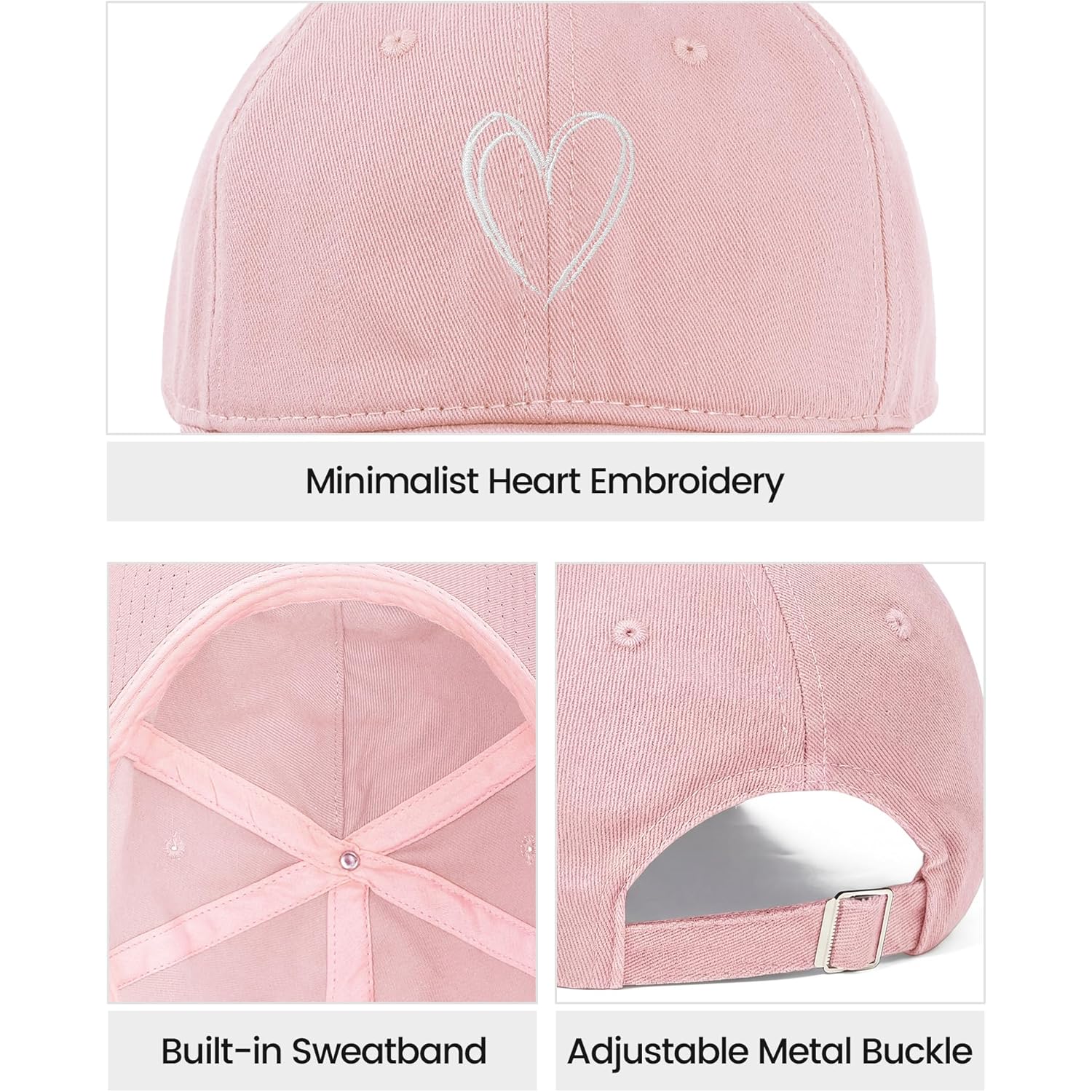 American Trends Womens Baseball Caps Cute Heart Dad Hat, Adjustable Cotton Unisex Cap for Workout, Golf & Everyday Wear