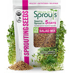 Nature Jim'S Sprouts Organic Salad Mix – Alfalfa, Radish, Clover Seed, 1Lb | Non-Gmo Microgreen Seeds - Fast-Growing Plants - Ideal Sprouting Seeds For Fresh & Nutritious Indoor/Outdoor Home Gardening