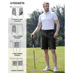 Puli Men'S Golf Hybrid Dress Shorts Stretch Flat Front Quick Dry 10” Inseam | Lightweight Performance Regular Fit Multiple Pockets Machine Washable For Effortless Care