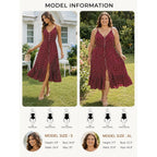 Brovave Women'S 2026 Summer Casual Boho Sundress Polka Dot Spaghetti Strap V Neck Flowy Midi Dresses