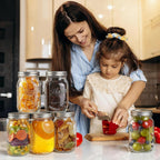 Mason Jars 32 Oz,6 Pack Large Wide Mouth Mason Jar With Airtight Lids And Bands|Quart Glass Canning Jars For Pickling, Fermenting And Food Storage Microwave&Dishwasher Safe