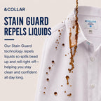 &Collar Mens Short Sleeve White Dress Shirt, 4-Way Stretch, Wrinkle Free