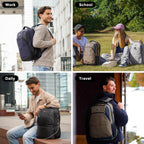 Swissdigital Design Backpack For Men & Women Fit 16 Inch Computer Sd1670-01 | Travel Laptop Backpack, College Bag, Business Backpack, With Usb Charging Port, Rfid Protetion Pocket, Water Bottle, Black