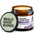 Really Good Blends - Tallow Honey Balm, Organic Body Butter, Grass-Fed Beef Tallow For Skin, Soothing All-Natural Moisturizer For Body And Face | Made In Usa - 2 Oz (Lavender)