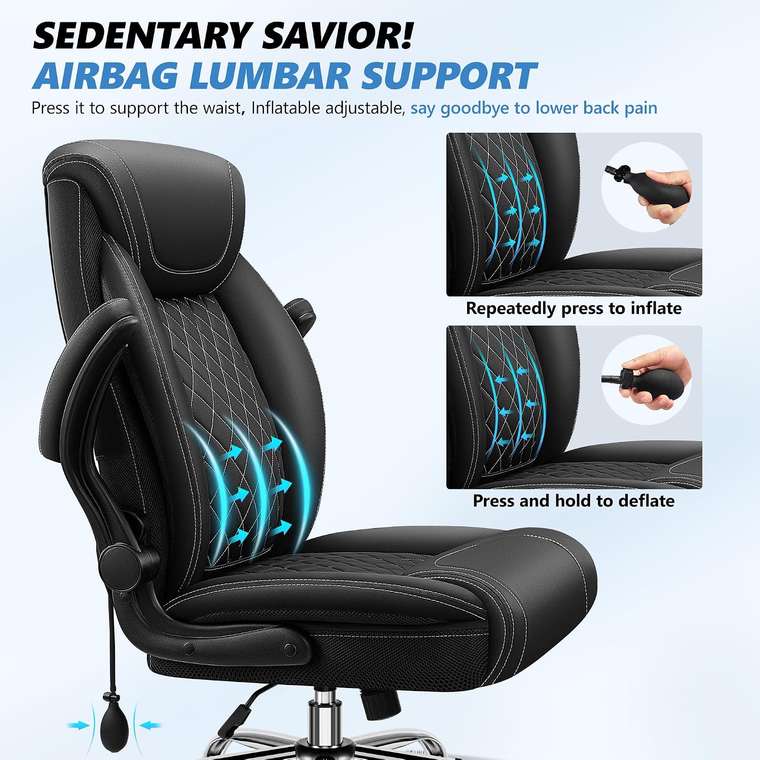 Executive Office Chair, Big And Tall Ergonomic Computer Desk Chair Black