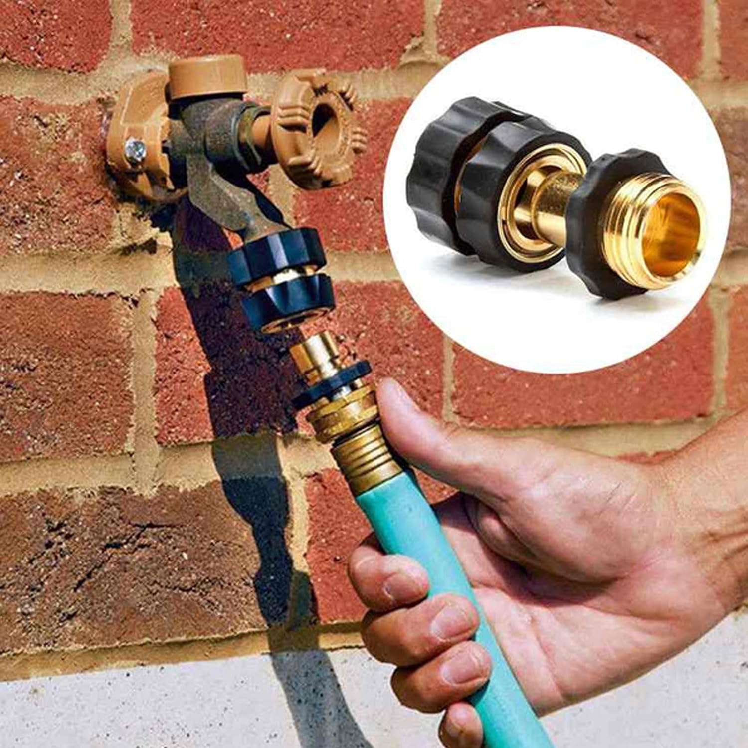 Hourleey 3/4 Inch Garden Hose Quick Connector, 4 Pcs Female & 8 Pcs Male Of No Leak Quick Connect Hose Fittings