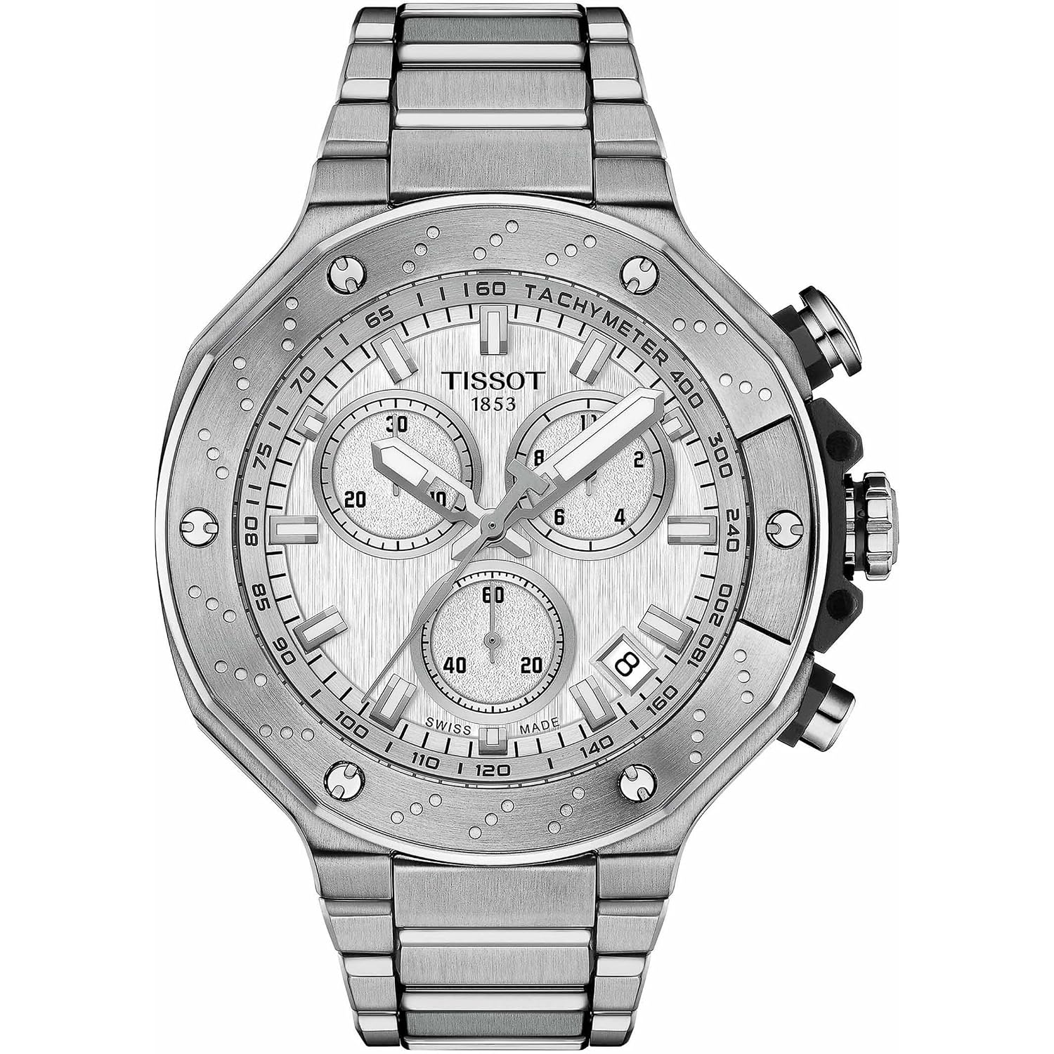 Tissot Mens Tissot T-Race Chronograph 316L Stainless Steel Case Quartz Watches, Grey, Stainless Steel, 13.95 (T1414171103100)