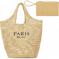 Qzunique Women Straw Woven Bag Summer Shoulder Bag Beach Purse Hobo Vacation Straw Clutch Handbag
