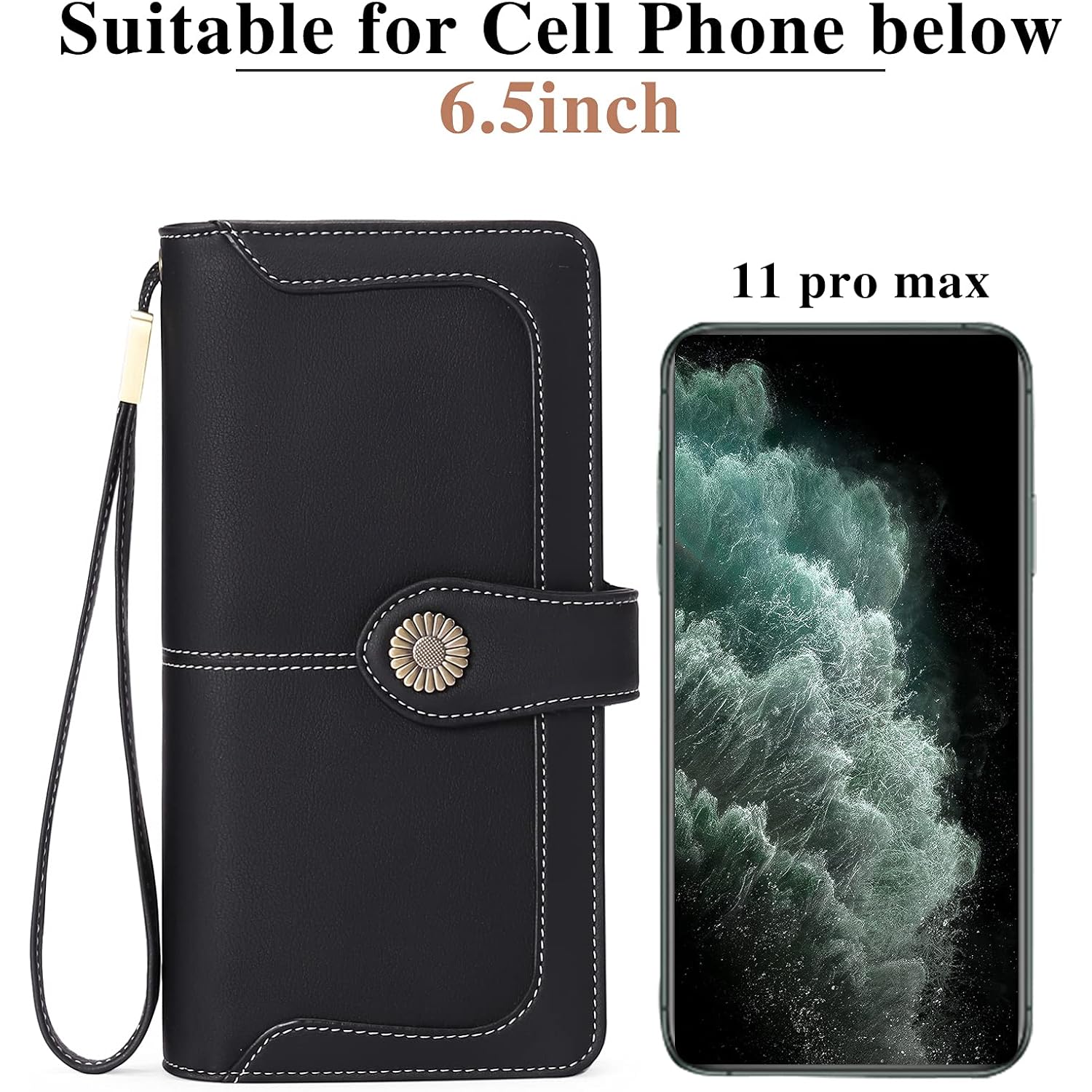 FALAN MULE Wallets for Women Trifold Wristlet Wallets Large Capacity RFID Blocking Ladies Purse Credit Card Holder