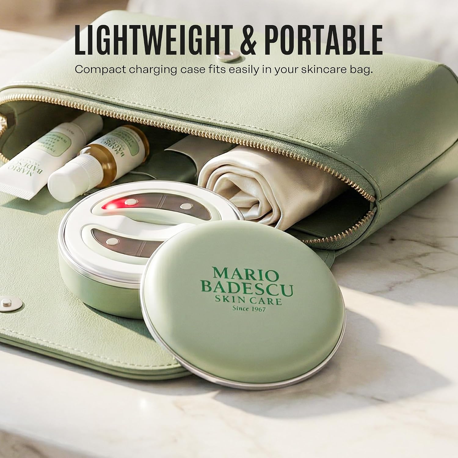 Mario Badescu Red Light + Ems Under Eye Patches – Rechargeable Led & Microcurrent Under-Eye Device With Reusable Patches To Help Reduce Puffiness & Smooth The Look Of Fine Lines