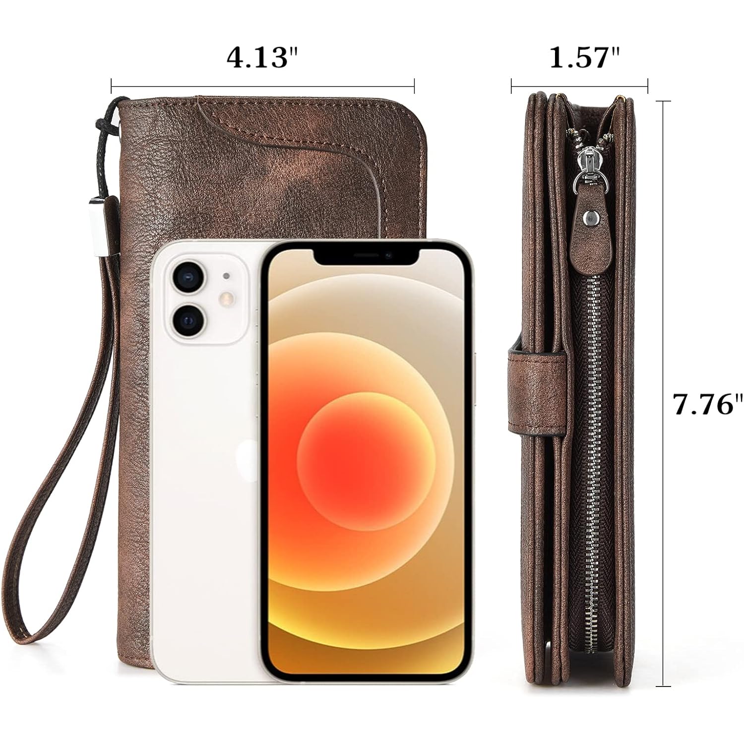 BOSTANTEN Leather Wallet for Women RFID Blocking Zip Around Credit Cards Holder Phone Clutch