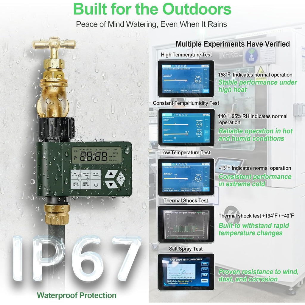 Hose Faucet Water Timer For Outdoor Garden, Ortis Programmable Sprinkler Timer With Rain Delay/Manual/Automatic Mode, Ip67 Leak-Proof Design For Lawn Yard, 1 Outlet