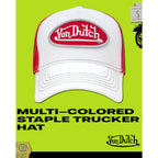 Von Dutch Unisex Trucker Hat - Curved Bill Mesh Back Retro Classic Colorblock Snapback Baseball Cap For Men And Women