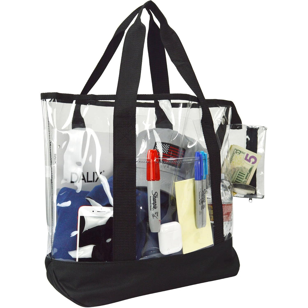 Dalix 20" Large Clear Tote Bag With Small Pouch