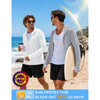 Roadbox Men'S Upf 50+ Uv Sun Protection Hoodie Jacket, Lightweight Full Zip Fishing Shirts For Hiking Running Workout
