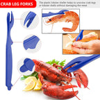 Seafood Tools Set includes 4 Crab Crackers 4 Seafood Fork 4 Lobster Crackers 4 Seafood Scissors -Nut Cracker and Storage Bag（17 Piece ）