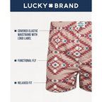 Lucky Brand Mens Boxer Shorts - 3 Pack Soft Cotton Relaxed Fit 4” Inseam Mens Underwear Boxers With Functional Fly