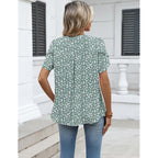 Zeagoo Womens Dressy Casual Shirts Short Sleeve V Neck Work Blouse Business Casual Summer Chiffon Tops