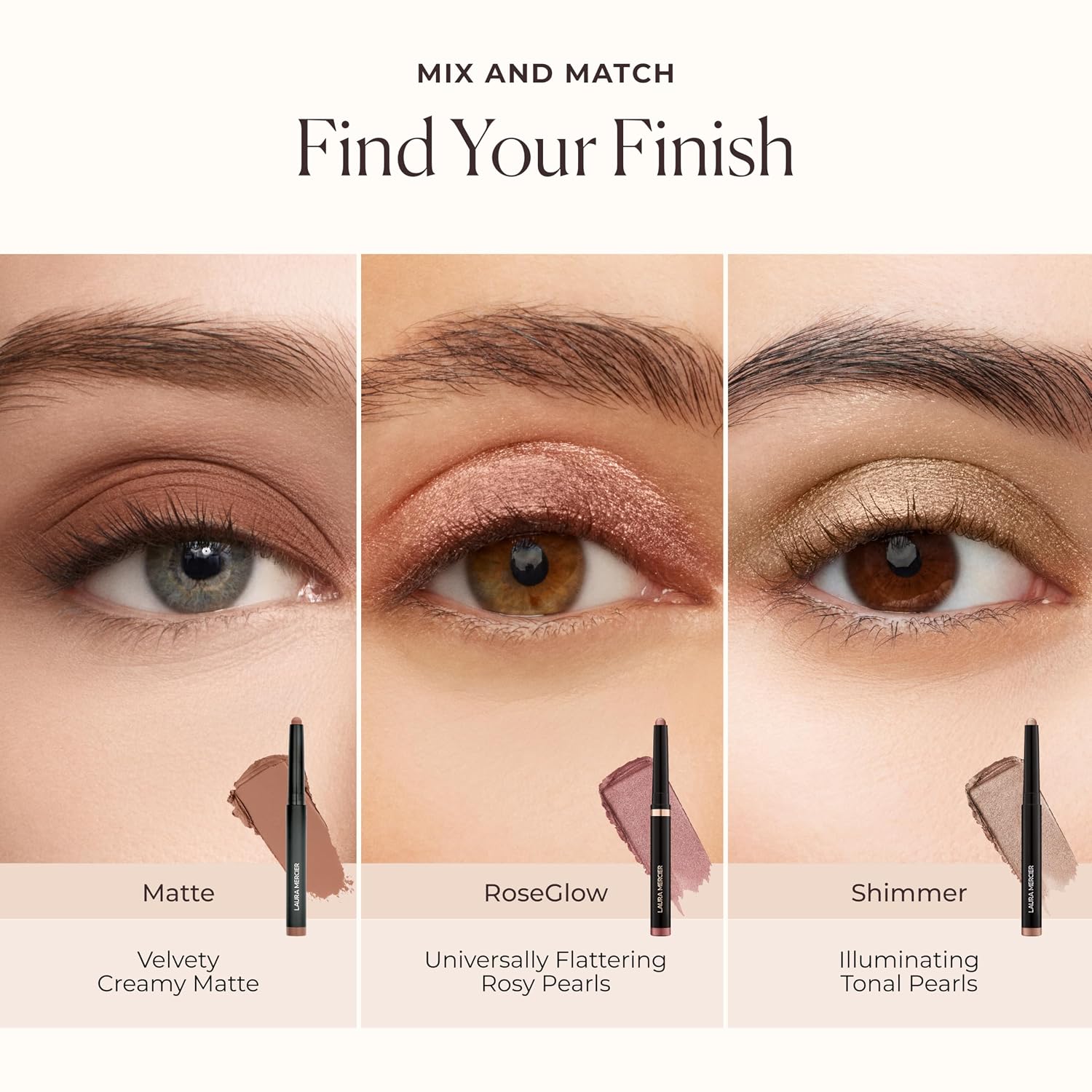 Laura Mercier Caviar Stick Cream Eyeshadow: Shimmer And Matte Finishes, 24Hr Wear, Long Lasting, Rich Color, Easily Blendable And Buildable, Waterproof, Hyaluronic Acid Infused