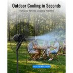 Magnetic Outdoor Misting Fan Kit, Upgraded Fan Mister Kit For Outside, Triple Nozzle Design, 16.4Ft Misting Line, Misting Cooling System For Patio, Backyard, Pool (Fans Not Included)