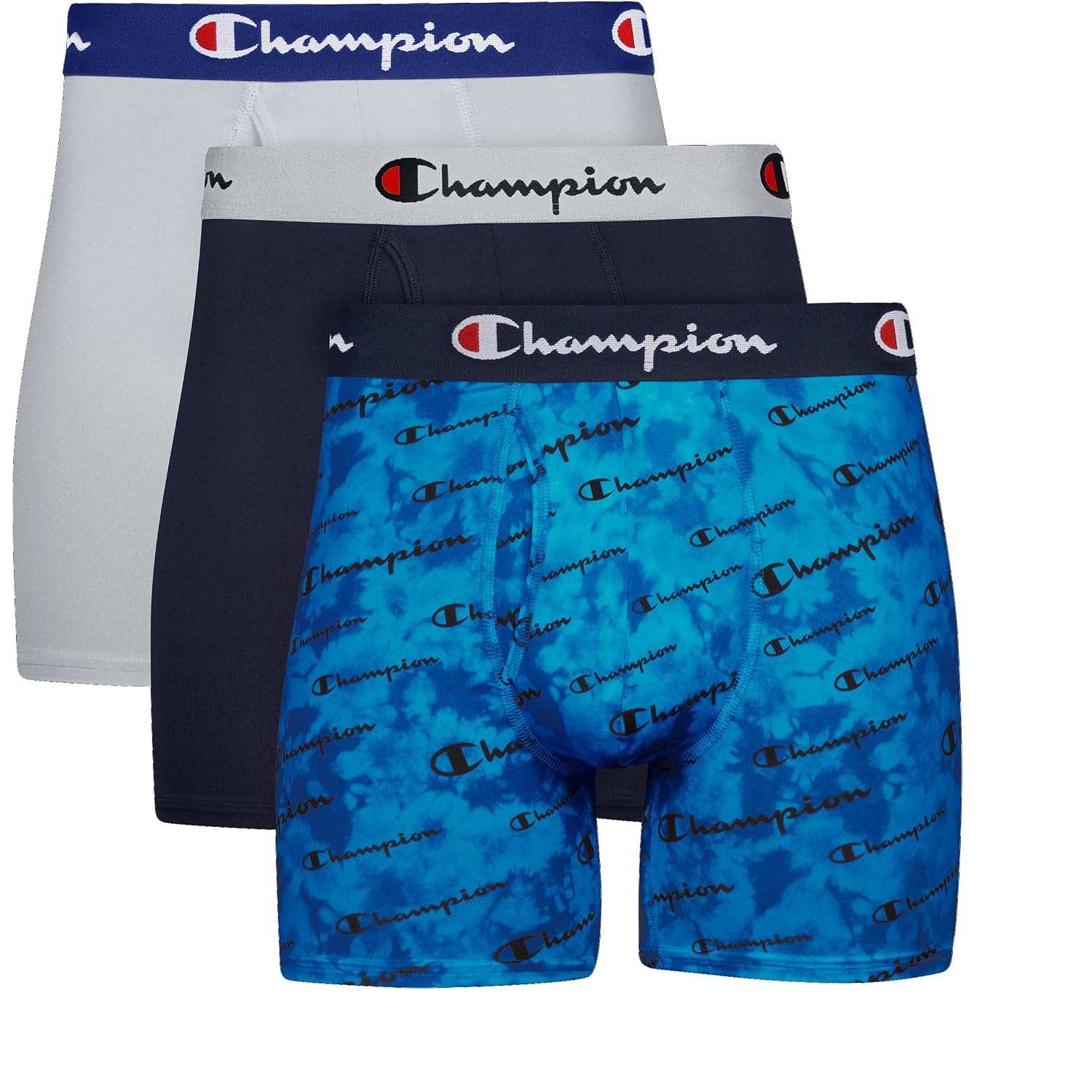 Champion Men'S Everyday Active Lightweight Stretch Variety Boxer Briefs - 3 Pack