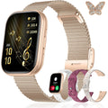 Iaret Smart Watch For Women, 4 Bands & Charm Gift Set, 1.75" Hd Fitness Tracker With Bluetooth Calls, Heart Rate Spo2 Sleep Monitor, 120+ Sports Modes, Compatible With Android Iphone (Rose Gold)