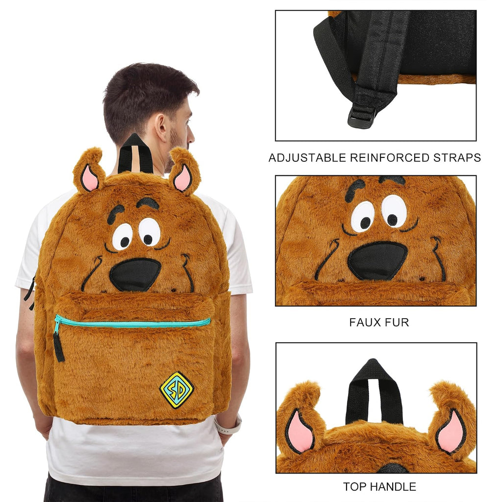 Scooby Doo Plush Scooby & Gang Adult 16.5" Reversible Backpack