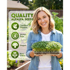 Nature Jim'S Sprouts - Organic Alfalfa Sprouting Seeds – Non-Gmo - 16 Oz | Premium Microgreen Seeds - Fast-Growing Plants - Ideal Sprouting Seeds For Fresh & Nutritious Indoor/Outdoor Home Gardening