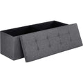 Songmics Mazie Collection - 43 Inches Folding Storage Ottoman Bench, Ottoman Foot Rest, End Of Bed Bench, Storage Chest, Load 660 Lb, For Living Room, Bedroom, Entryway, Dark Gray Ulsf77K