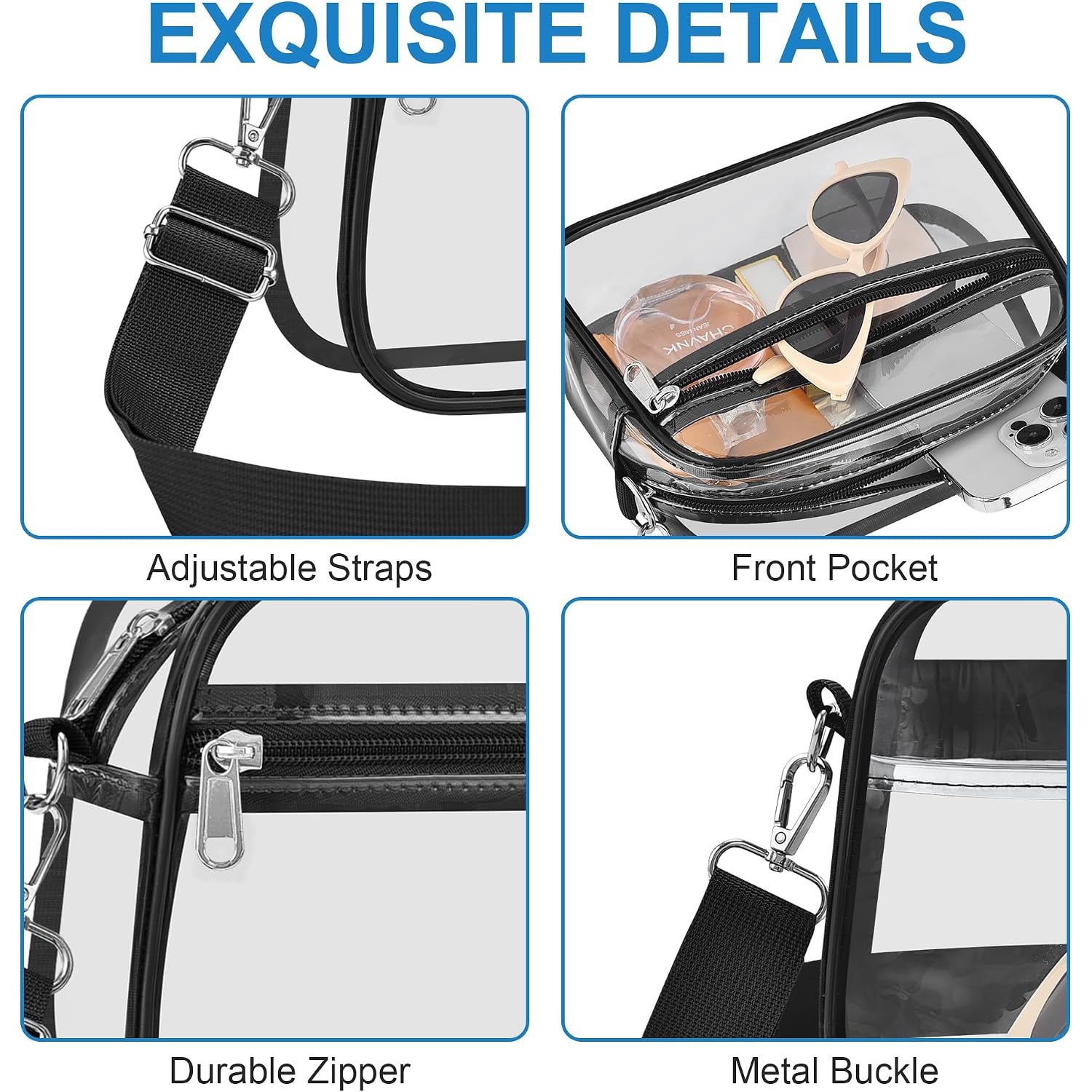 Clear Bag For Stadium Events - Stadium Approved Small Mini Clear Purse, Women'S Top-Handle Handbags For Sports Concerts