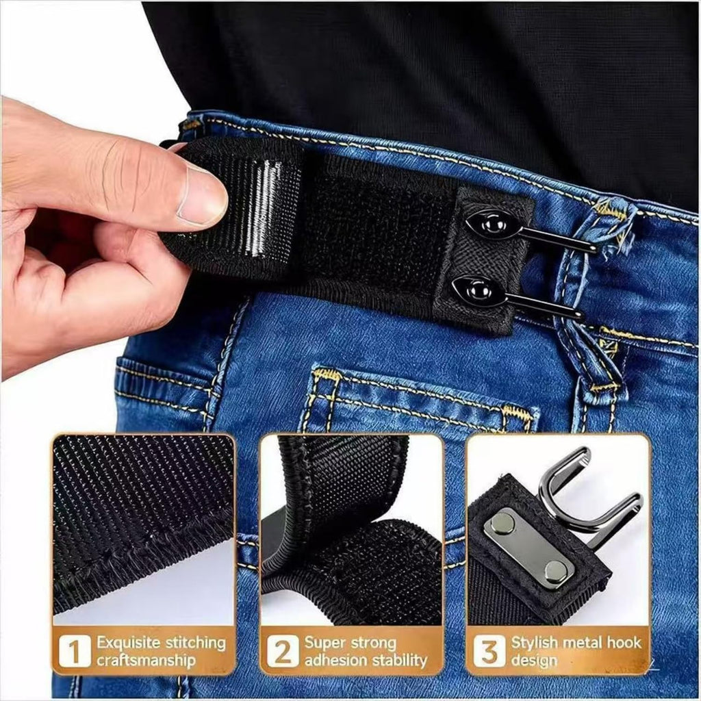 No Buckle Elastic Belt For Men And Women – Invisible Stretch Belt Fits Up To 72 Inches, Flat No-Bulge Buckle-Free Waistband Extender For Jeans And Pants-Selection Of Outdoor Workers（Brown-2 Pieces）
