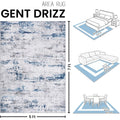 Area Rug Living Room Rugs: 5x7 Large Soft Indoor Carpet Modern Abstract Rug with Non Slip Rubber Backing for Under Dining Table Nursery Home Office Bedroom White Gray Blue