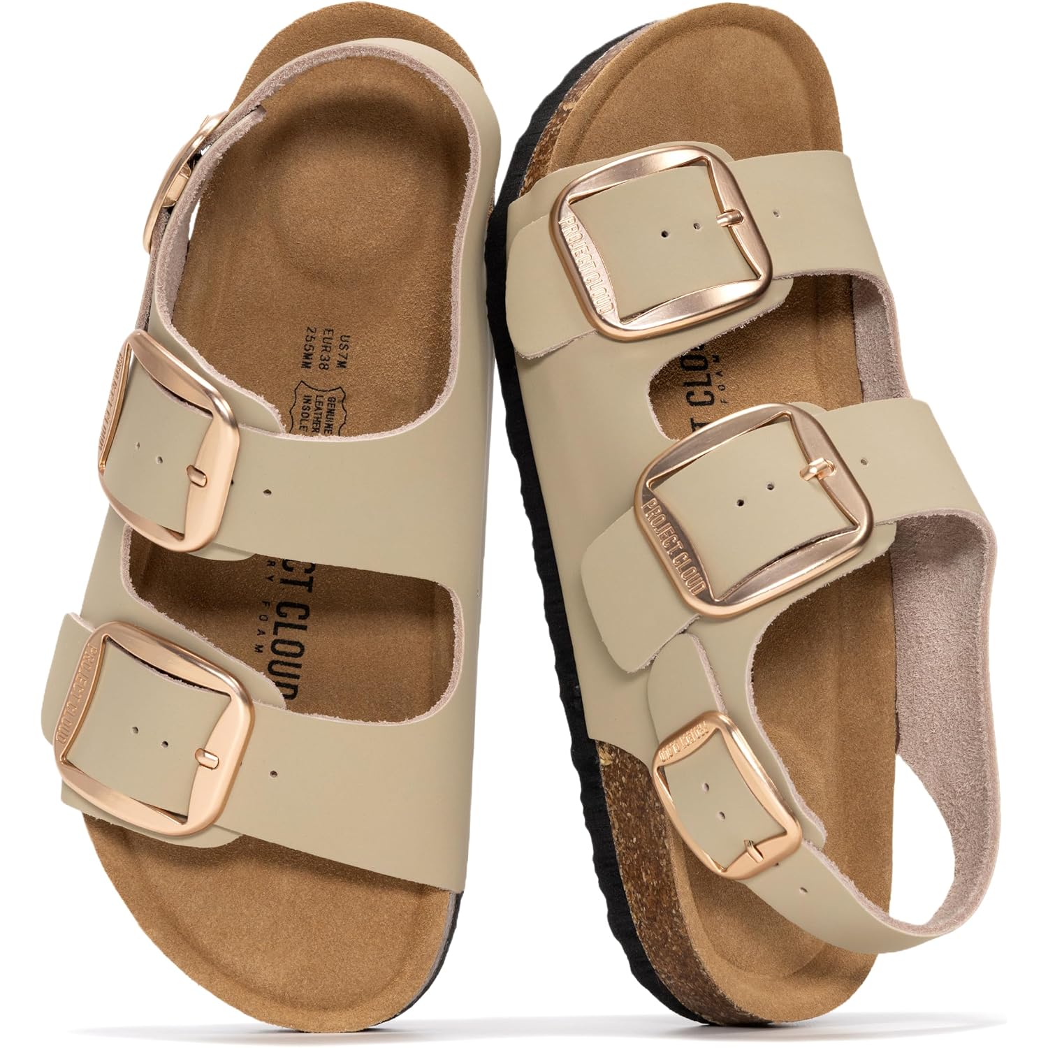 Project Cloud 100% Genuine Leather Beach Sandals For Women 2026 With Lightweight & Comfortable Slides For Women - Non Slip With Memory Foam Slingback Womens Sandals 2026 (Garda)