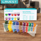 10 Professional Hair Clipper Guards Cutting Guides Compatible With Most Wahl Clippers (Not For All Models) With Organizer, Color Coded Clipper Combs Replacement - 1/16" To 1"