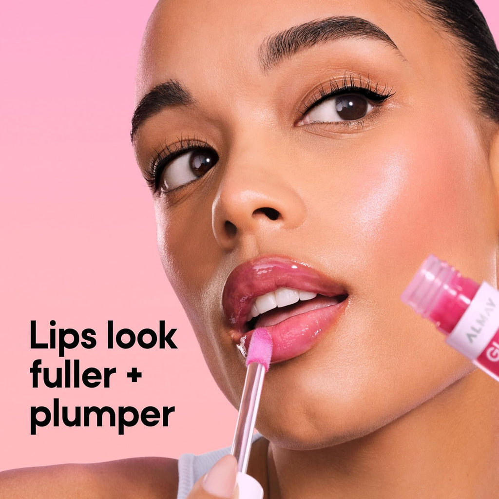 Almay Gleam Big™ Lip Serum, Hydrating and Moisturizing, Hypoallergenic Lip Gloss, Non-Sticky, 400 Berry Excited, 0.13 fl oz