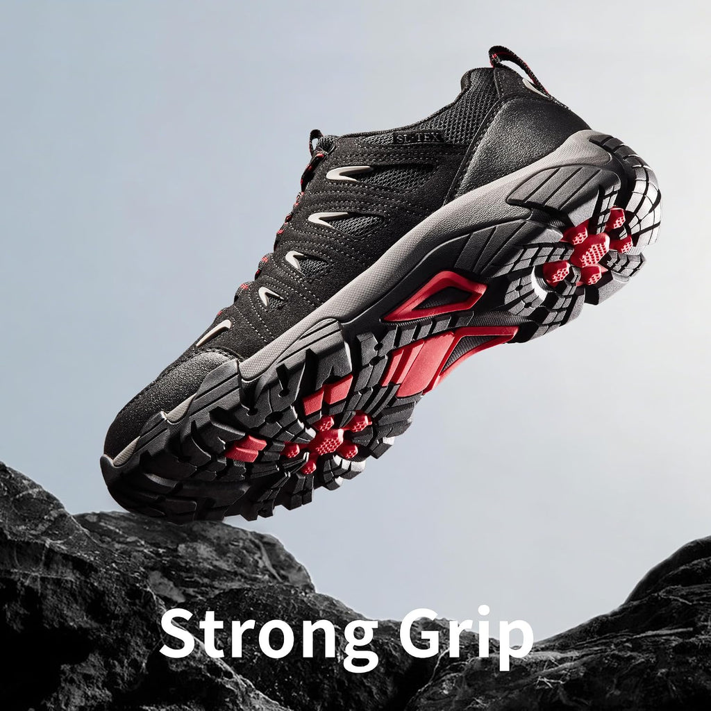 Shulook Men'S Waterproof Hiking Shoes Lightweight Anti Slip Outdoor Ankle Boots Breathable Hike Trekking Trails Shoe