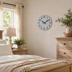 Wall Clock, Rustic Wall Clocks Battery Operated Silent Non Ticking, Country Round Wooden Clocks Farmhous Wall Decorative For Kitchen, Bathroom, Living Room (Gray 8 Inch)