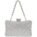Women Sparkly Rhinestone Clutch With Chains, Glitter Evening Handbag Purse Shoulder Bag For Wedding Party Prom