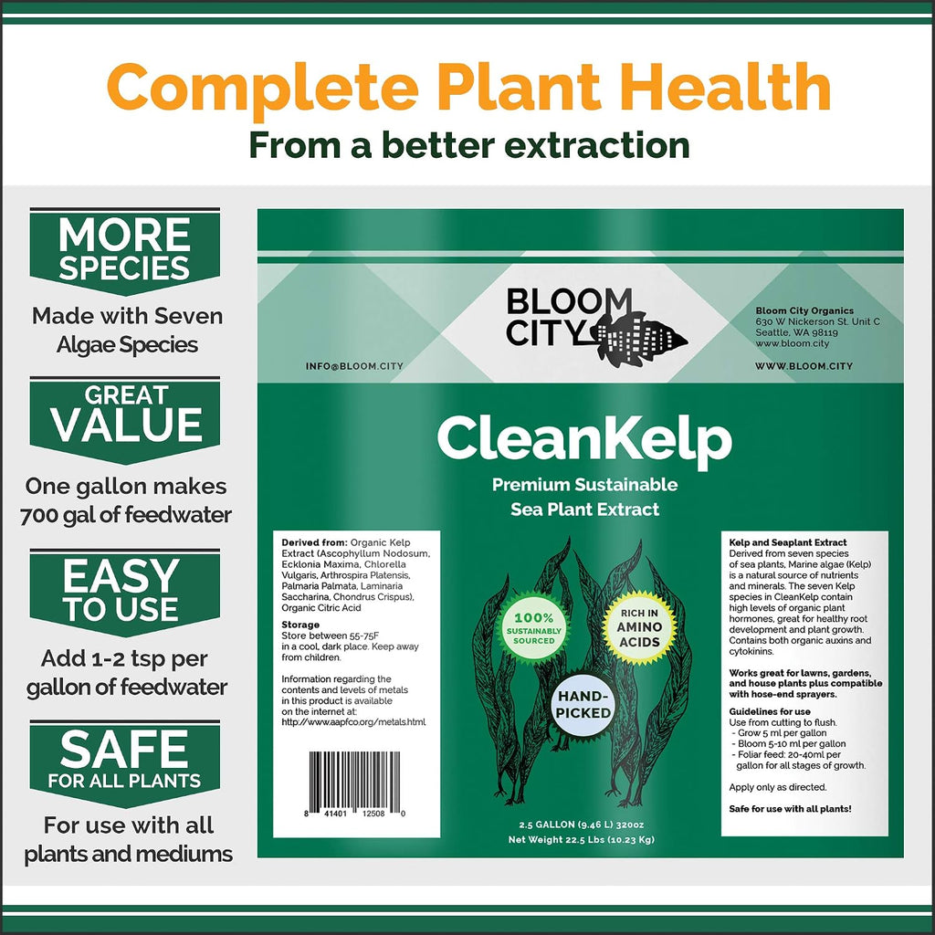 Bloom City Seaweed And Kelp Fertilizer – Liquid Seaweed Supplement For Stronger Roots, Faster Growth & Improved Stress Tolerance, 32 Oz